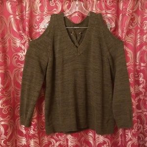 Torrid Green Cold Shoulder Sweater